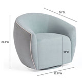 Jordan Contrast Piping Performance Velvet Swivel Accent Chair