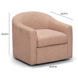 Thao Contract-Grade Basketweave Fabric Swivel Accent Chair