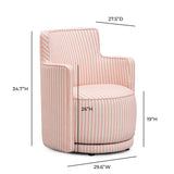 Passe Striped Linen Swivel Accent Chair