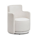 Passe Cream Upcycled Performance Linen Swivel Accent Chair