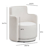 Passe Cream Upcycled Performance Linen Swivel Accent Chair