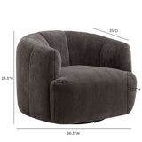 Jasmine Upcycled Contract-Grade Basketweave Fabric Swivel Accent Chair