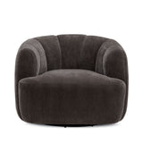 Jasmine Upcycled Contract-Grade Basketweave Fabric Swivel Accent Chair
