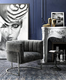 Magnolia Performance Velvet Accent Chair - Silver Base