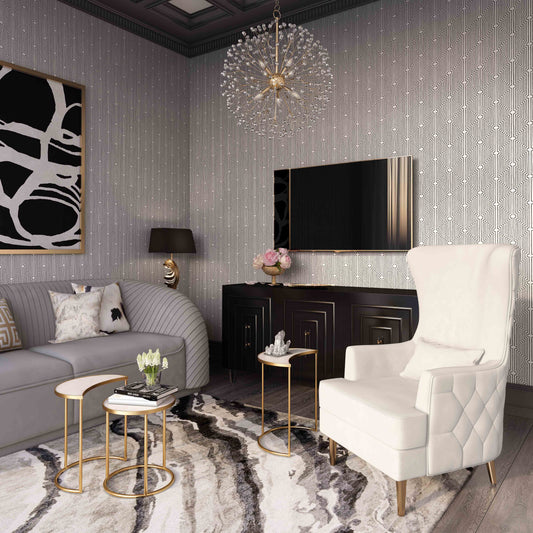 Alina Performance Velvet Tall Tufted Back Chair