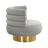 Naomi Velvet Performance Swivel Accent Chair