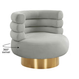 Naomi Velvet Performance Swivel Accent Chair