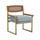 Harlow Rattan and Performance Velvet Accent Chair