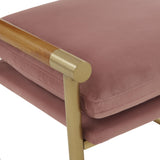 Harlow Rattan and Performance Velvet Accent Chair
