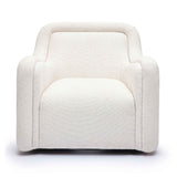 Charli Cream Performance Basketweave Chenille Swivel Chair