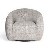 Judy Black and White Woven Performance Fabric Swivel Accent Chair