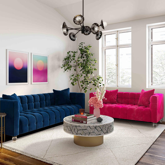 Bea 91" Performance Velvet Tufted Sofa