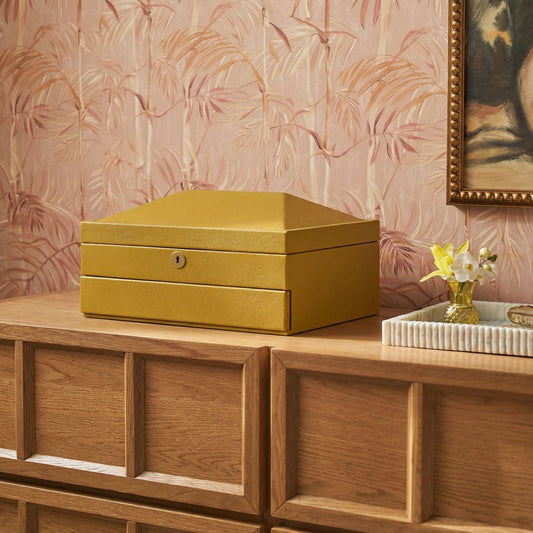 Knox Mustard Yellow Vegan Leather Contract-Grade Jewelry Box