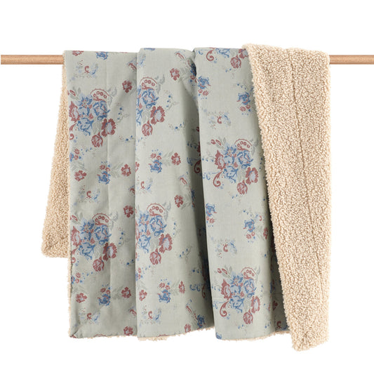 Rosabel Washed Denim Teddy-Backed Throw, 2 MOQ