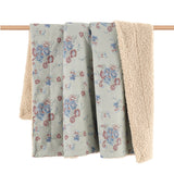 Rosabel Washed Denim Teddy-Backed Throw, 2 MOQ