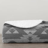 Southwest Aztec Design Throw with Sherpa Backing - Closeout