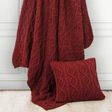 Cable Knit Soft Wool Throw Blanket