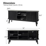 David 59" Modern Hidden Space Sliding Door TV Stand