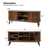 David 59" Modern Hidden Space Sliding Door TV Stand