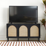 Posey 56″ Wood & Rattan Sideboard – Modern Coastal Storage Cabinet