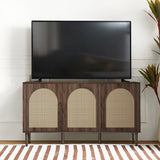 Posey 56″ Wood & Rattan Sideboard – Modern Coastal Storage Cabinet
