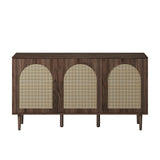 Posey 56″ Wood & Rattan Sideboard – Modern Coastal Storage Cabinet