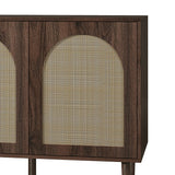 Posey 56″ Wood & Rattan Sideboard – Modern Coastal Storage Cabinet