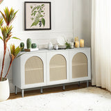 Posey 56″ Wood & Rattan Sideboard – Modern Coastal Storage Cabinet