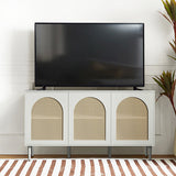 Posey 56″ Wood & Rattan Sideboard – Modern Coastal Storage Cabinet