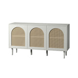 Posey 56″ Wood & Rattan Sideboard – Modern Coastal Storage Cabinet