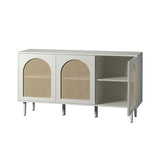 Posey 56″ Wood & Rattan Sideboard – Modern Coastal Storage Cabinet