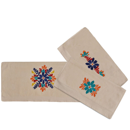 Bonita 3PC Towel Set, Natural, 2 MOQ