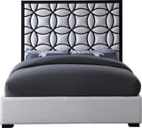 Taj Velvet Contemporary Bed: Luxurious Design with Matte Black Steel Frame for Timeless Elegance