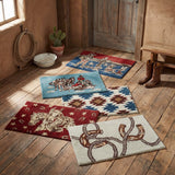 Patchwork Bandana Strumming Cowboy Jacquard Bath & Kitchen Rug