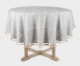 Tablecloth Round - Plaid Tablecloth with Tassels