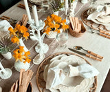 Beige Striped Tablecloth with Tassel