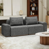 Terra Cloud 139" Boneless Sectional Sofa with Table - Deep-Seated Sectional for Modern Living Rooms