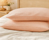 Linen Pillowcases - Terracotta Striped