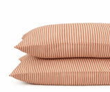 Linen Pillowcases - Terracotta Striped