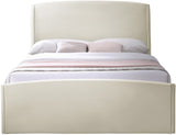 Tess Contemporary Velvet Bed with Curvaceous Design and Elegant Headboard for Stylish Bedrooms