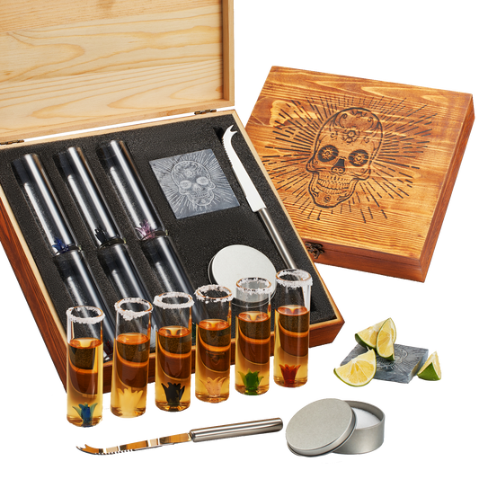 Tequila Shot Glass & Salt Gift Set for Men & Women