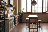 Thick Oak Floating Shelf with Black Steel Brackets