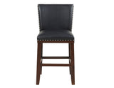 Tiffany 24" Counter Stool, Black Vegan Leather