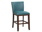 Tiffany 24" Counter Stool, Peacock Leatherette