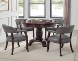 Tournament Game Table and Chairs, 6-Piece, Gray  (Table & 4 Chairs)