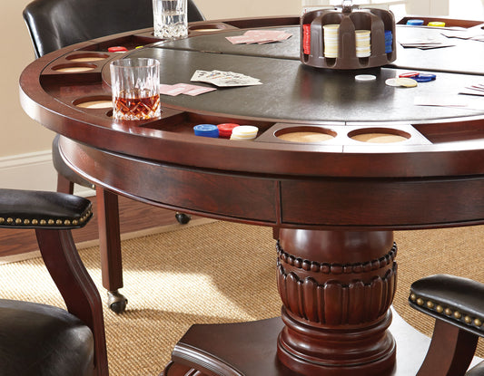 Tournament, Game Table and Chairs, 6-Piece, Brown (Table & 4 Side Chairs)