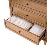 Erendiria Transitional 5-Drawer Chest Dresser with Solid Wood Frame