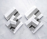 Black Striped Kitchen Towels Set of 4