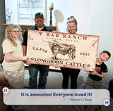 Longhorn Rustic Cattle Sign III