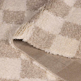 Atira Light Brown Checkered Area Rug